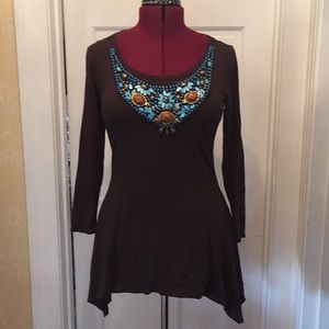 Diane Gilman Brown Top